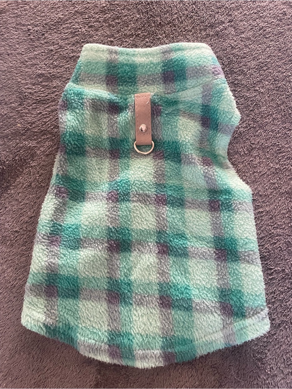 Plaid Fleece Dog Vest in Green